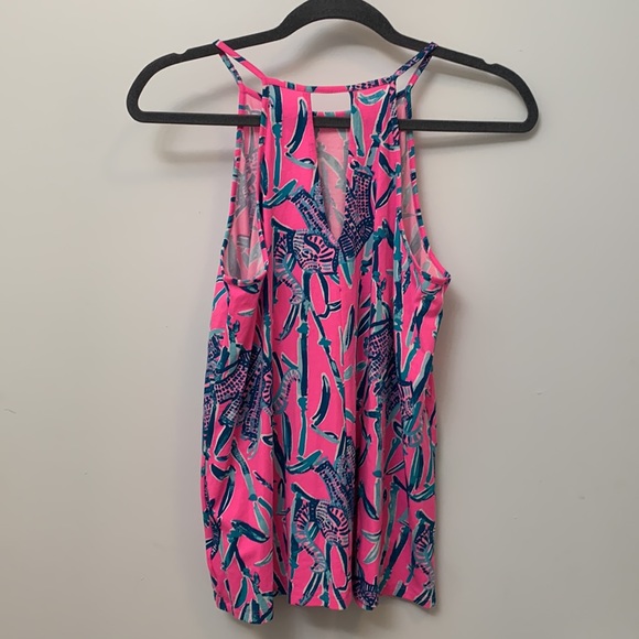 Lilly Pulitzer pink elephant print sleeveless top - Picture 5 of 8